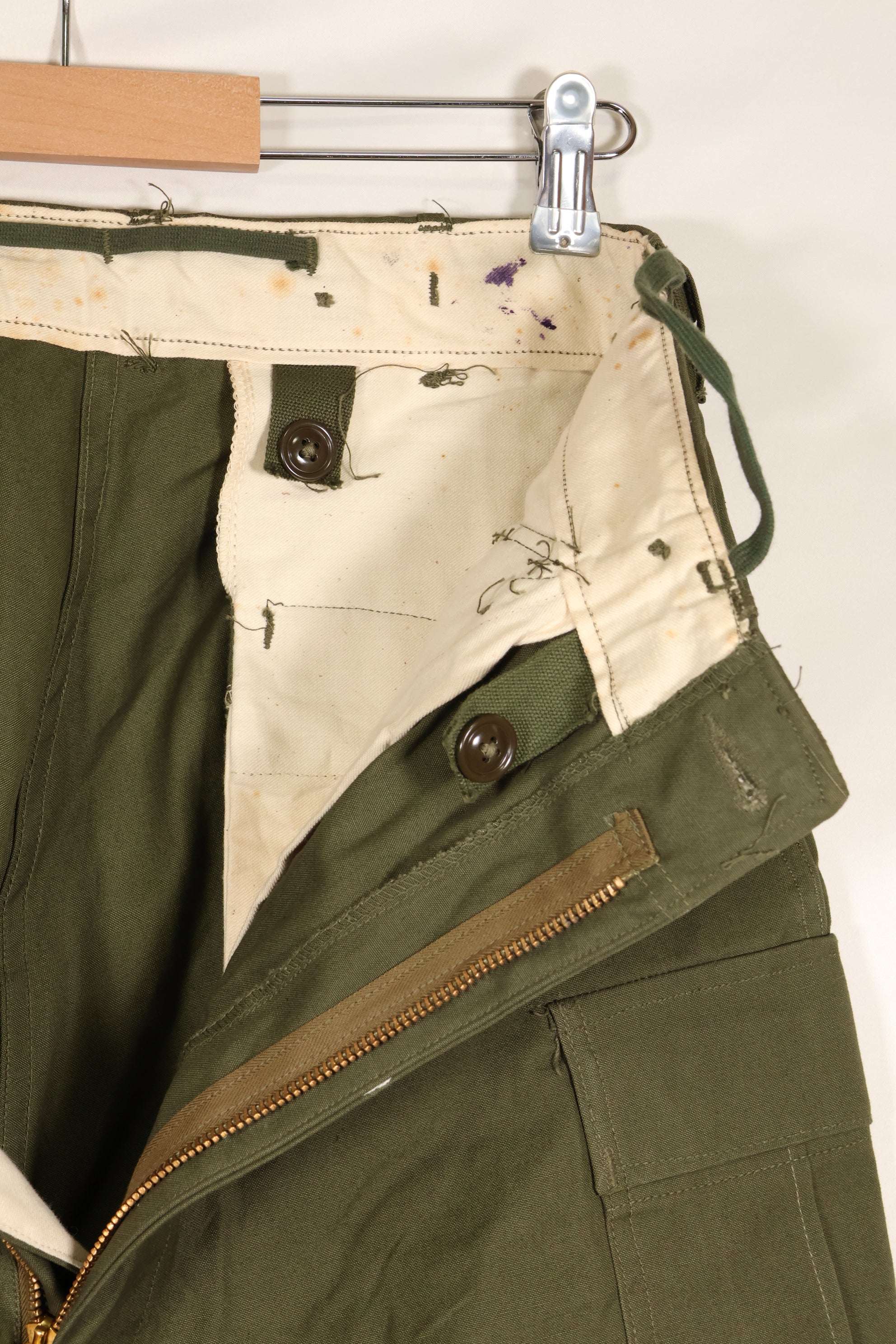 1951 Contract, S-R, U.S. Army, M51 Field Pants, Virtually Unused, Some Stains and Dirt