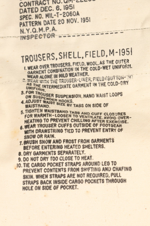 1951 Contract, S-R, U.S. Army, M51 Field Pants, Virtually Unused, Some Stains and Dirt