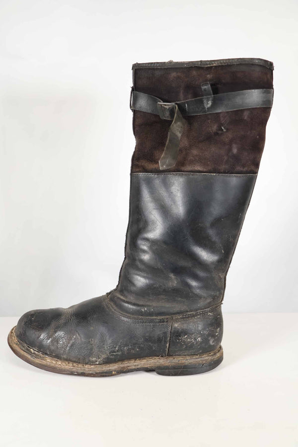 1940s German Air Force Luftwaffe black pilot boots, used.