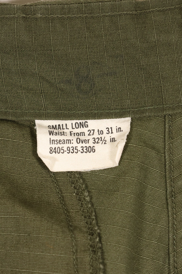 Estimated 1968–69 S-L 4th Model Jungle Fatigue Pants, Used, No Contract Tag