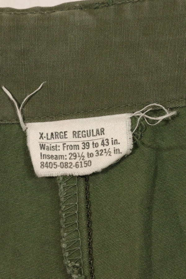 1967 Contract 3rd Model Non Ripstop Jungle Fatigue Pants X-L-R Used B