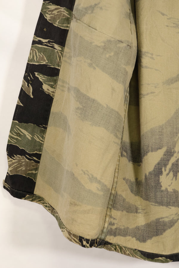 1960s A-M Okinawa Tiger Tiger Stripe Shirt Asian Cut in good used condition