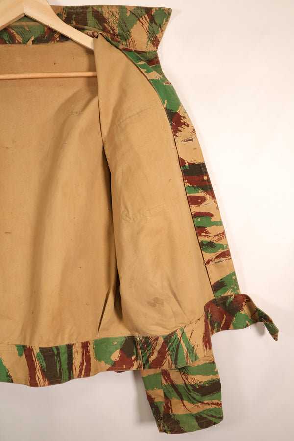 1950s, Indochina War, British Army Battle Dress-style, Lizard Camouflage, made from shelter half fabric, jacket, used