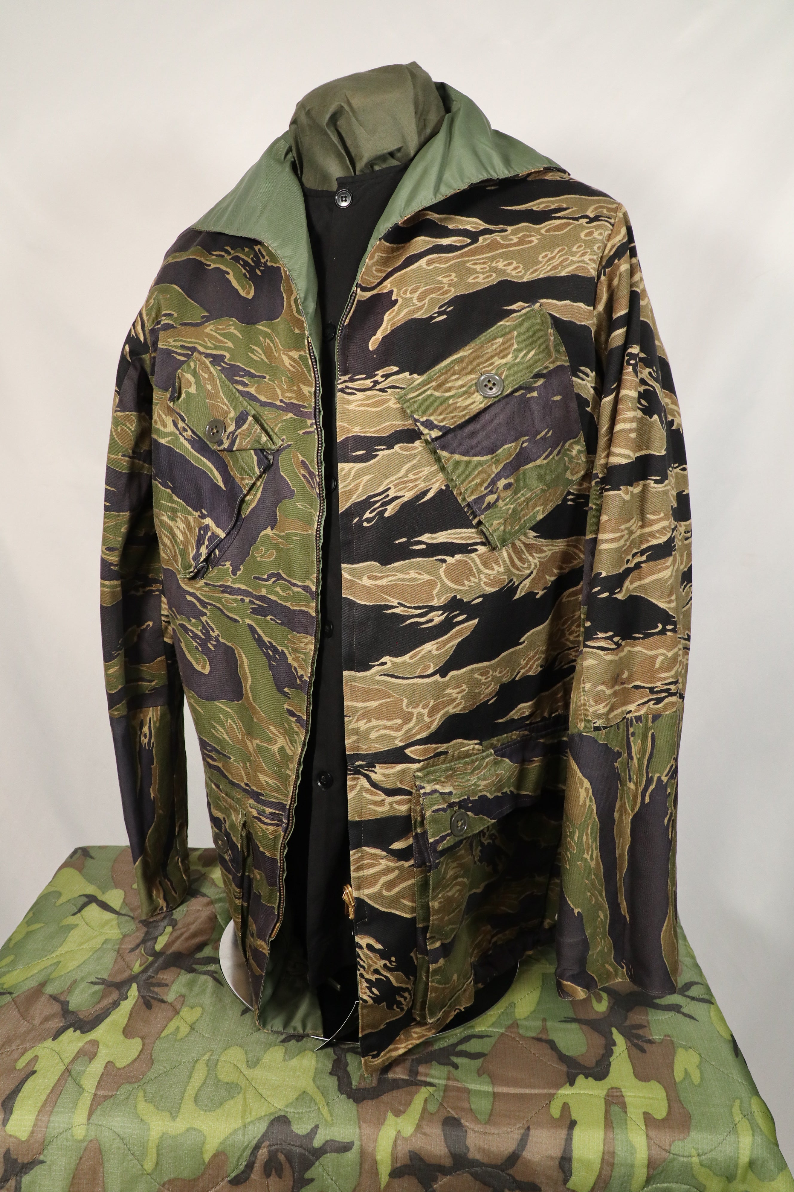 Late 1960s Okinawa CISO Tiger Stripe Field Jacket, test sample, very rare.