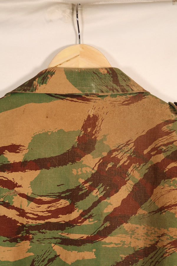 1950s, Indochina War, British Army Battle Dress-style, Lizard Camouflage, made from shelter half fabric, jacket, used