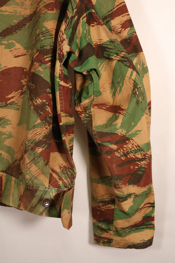 1950s, Indochina War, British Army Battle Dress-style, Lizard Camouflage, made from shelter half fabric, jacket, used
