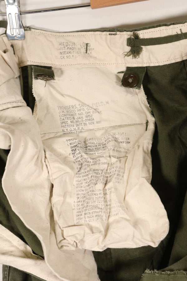 1952 Contract, M-L, U.S. Army, M51 Field Pants, Some Wear, Used