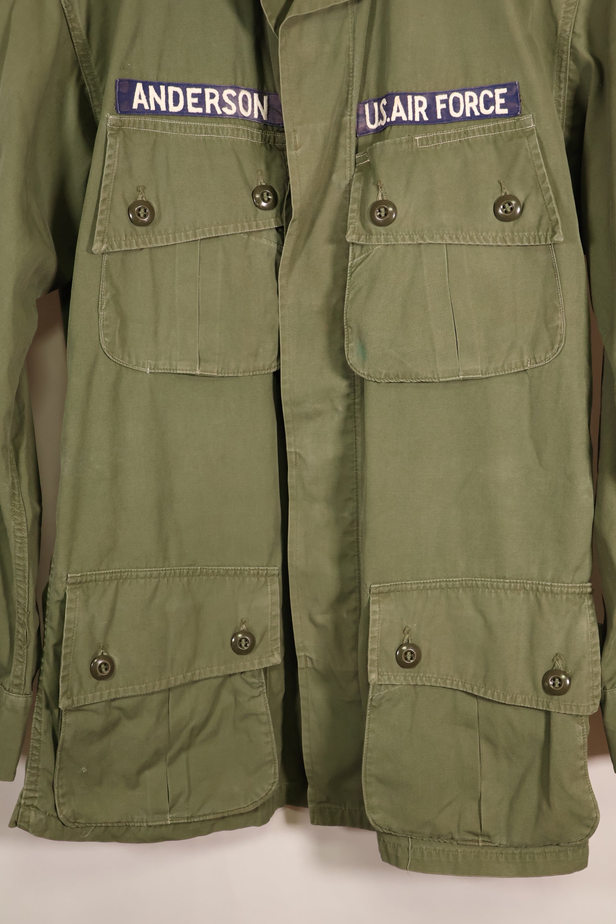 1963 Contract, S-R, U.S. Air Force, Officer, 1st Model Jungle Fatigue Jacket, Modified, Used
