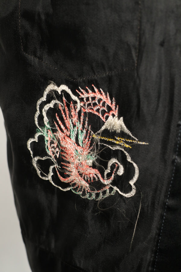 Estimated late 1940s-early 1950s early Japan Jacket, tiger embroidery, small scratches.