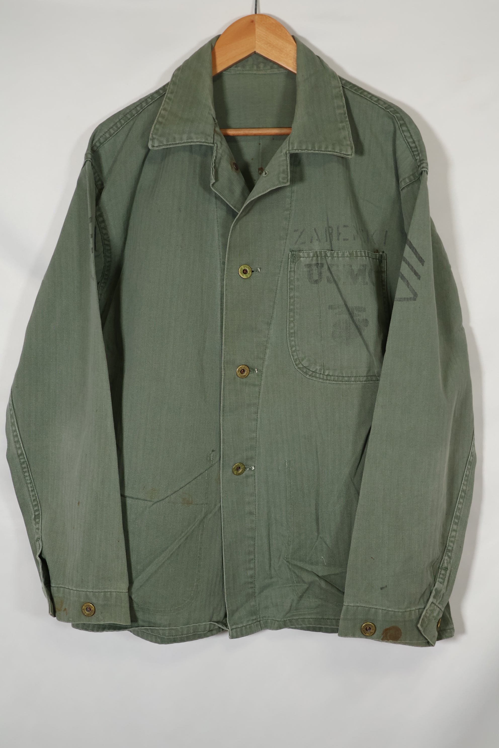 1940s U.S. Marine Corps USMC P-41 HBT Utility Uniform Jacket Used B