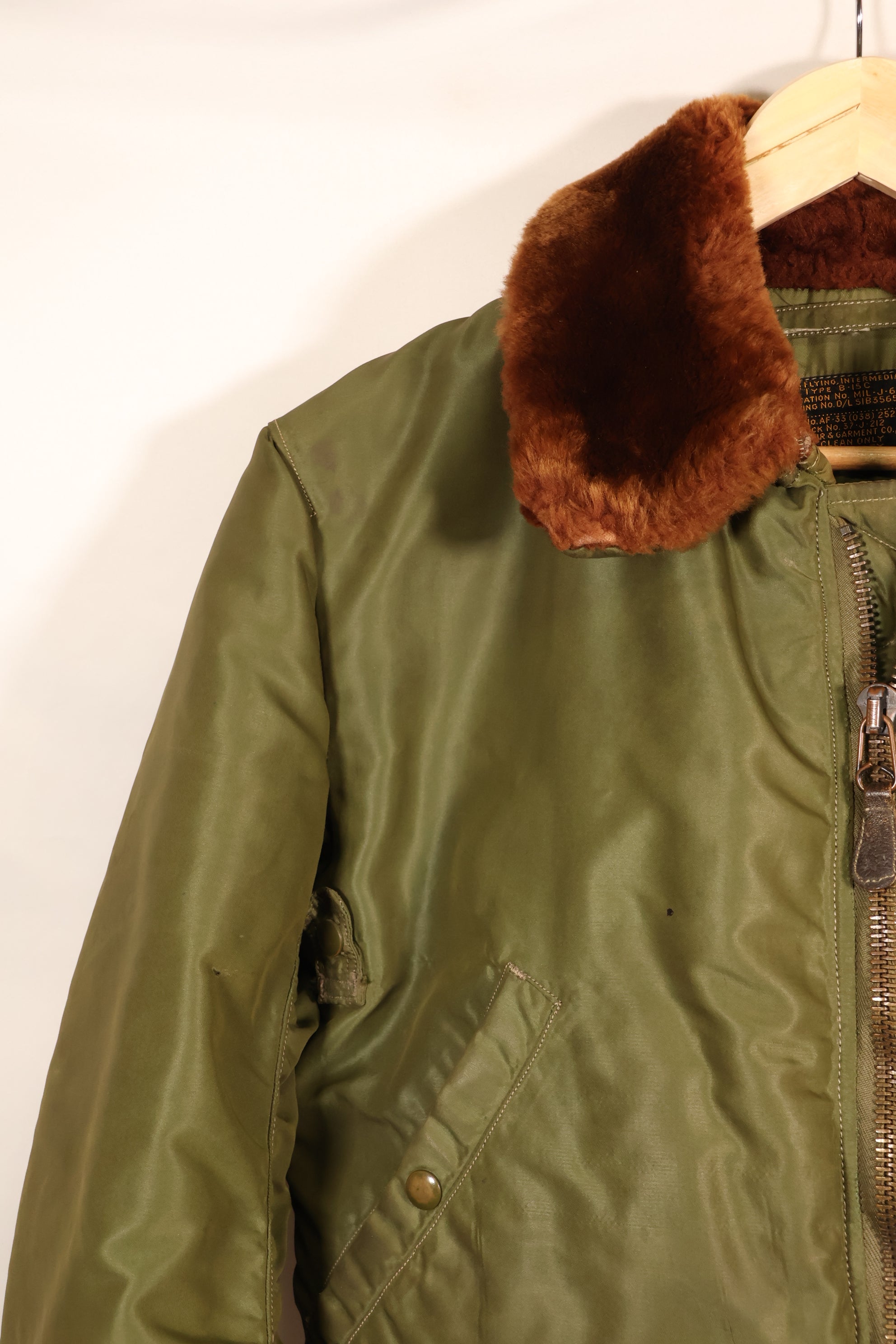 Late 1940s–Early 1950s, U.S. Air Force, B-15C Flight Jacket, Rare Green Version, Used