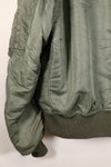 1950s, estimated size 40–42, U.S. Air Force B-15D flight jacket, modified with shearling, includes patches, used