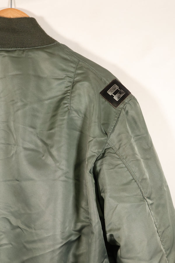 1950s, estimated size 40–42, U.S. Air Force B-15D flight jacket, modified with shearling, includes patches, used