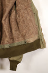 1940s, estimated age 38–40, U.S. Army Air Forces (USAAF) B-15A flight jacket, modified with shearling, used