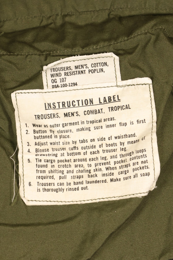 Estimated 1965 Contract, M-R, 2nd Model Jungle Fatigue Pants, Good Condition, Used