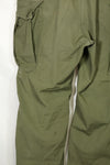 1964 Contract 1st Model Jungle Fatigue Pants, L-R, stained, repaired, used.