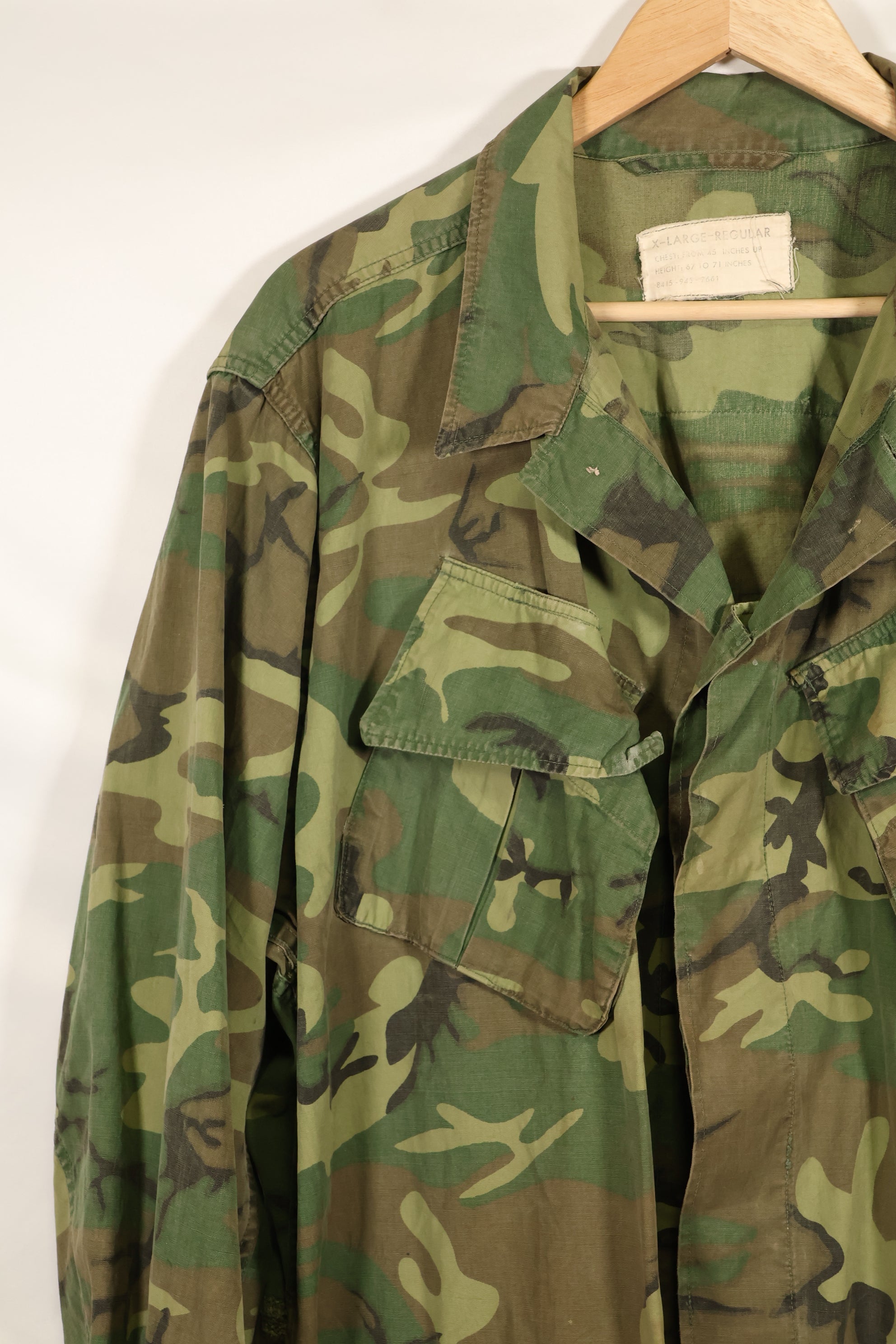 Circa 1966-67 X-L-R Non Ripstop Early Print ERDL Fatigue Jacket Used