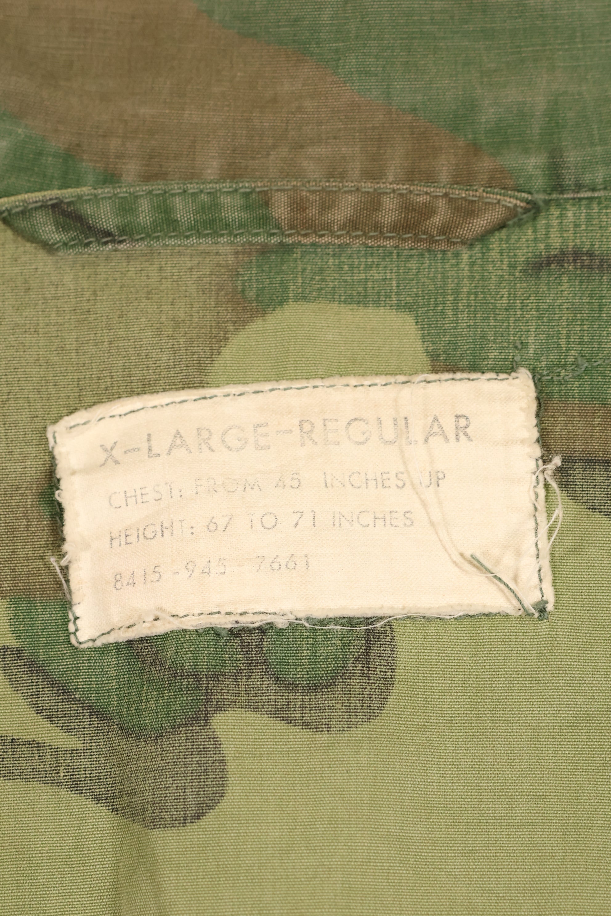 Circa 1966-67 X-L-R Non Ripstop Early Print ERDL Fatigue Jacket Used