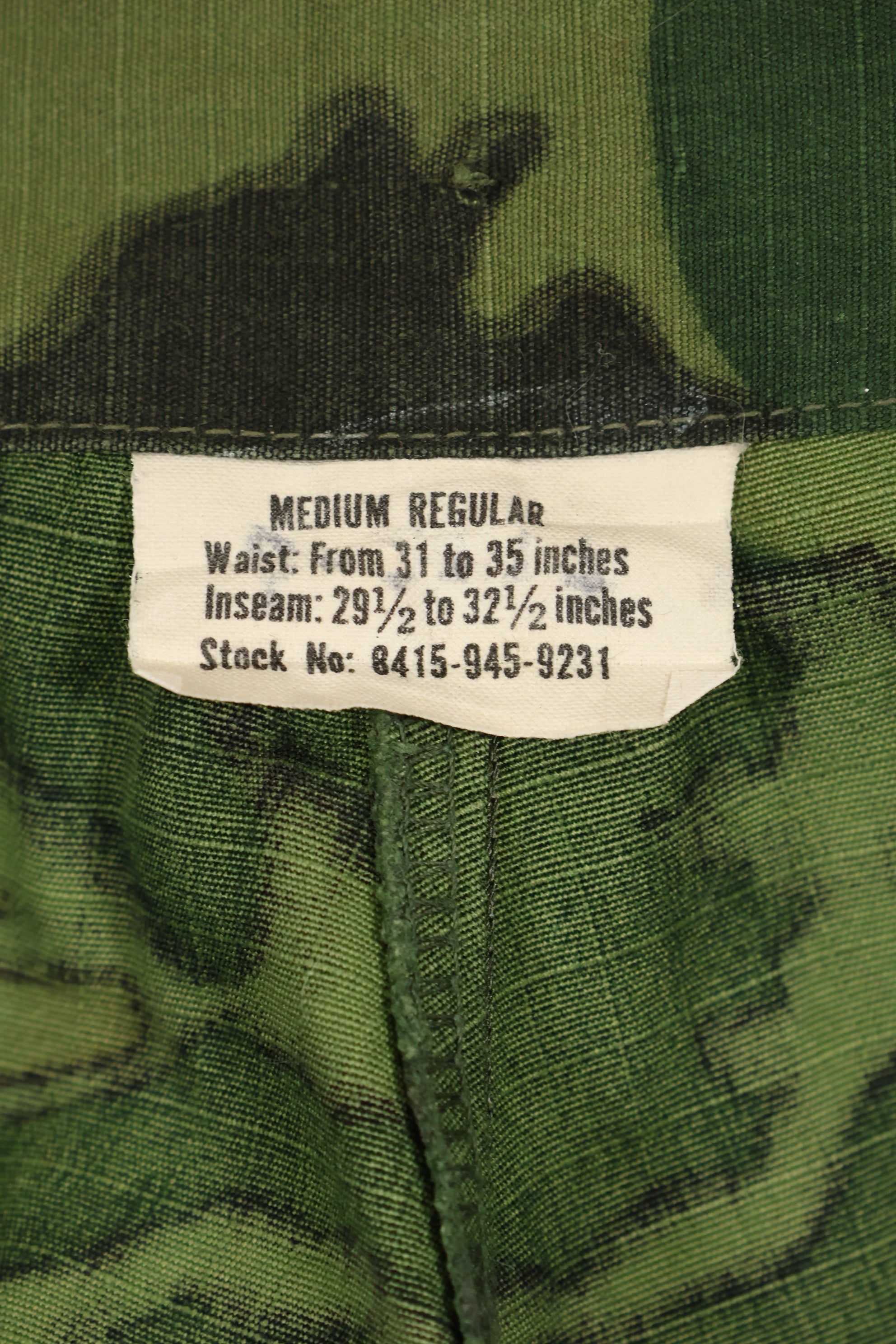 1968 Contract Ripstop ERDL Camouflage Jungle Fatigue Pants M-R Good Condition Used