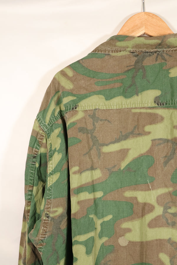 1966~67年頃　推定 L-R　中期プリント　ノンリップ生地　ERDL リーフ迷彩　ジャケット　中古品
