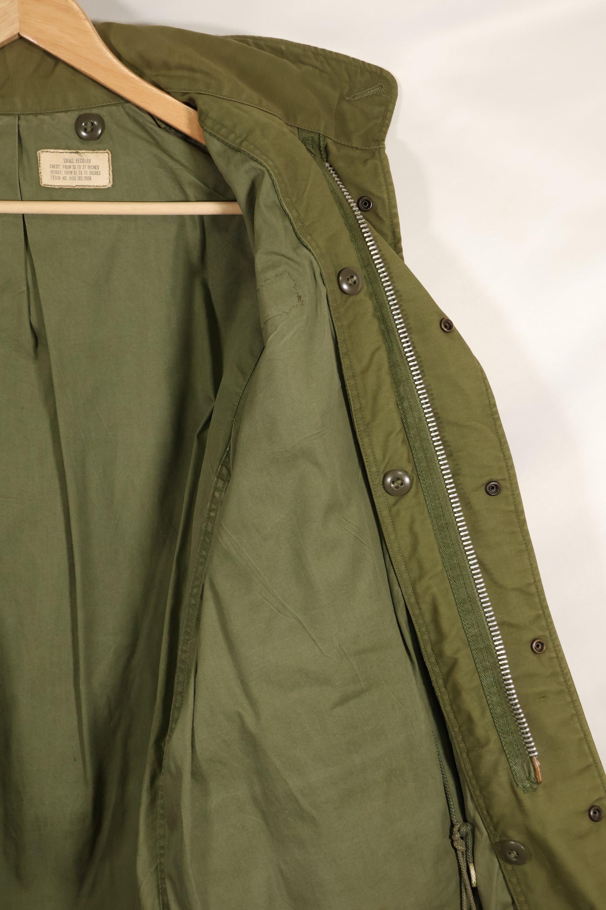1967-1971年款SR第二型M65野战夹克，银色拉链，二手
