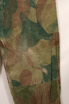 1956 Belgian Army Brushstroke camouflage airborne pants, used, faded.