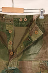 1956 Belgian Army Brushstroke camouflage airborne pants, used, faded.