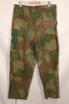 1956 Belgian Army Brushstroke camouflage airborne pants, used, faded.