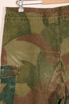1956 Belgian Army Brushstroke camouflage airborne pants, used, faded.