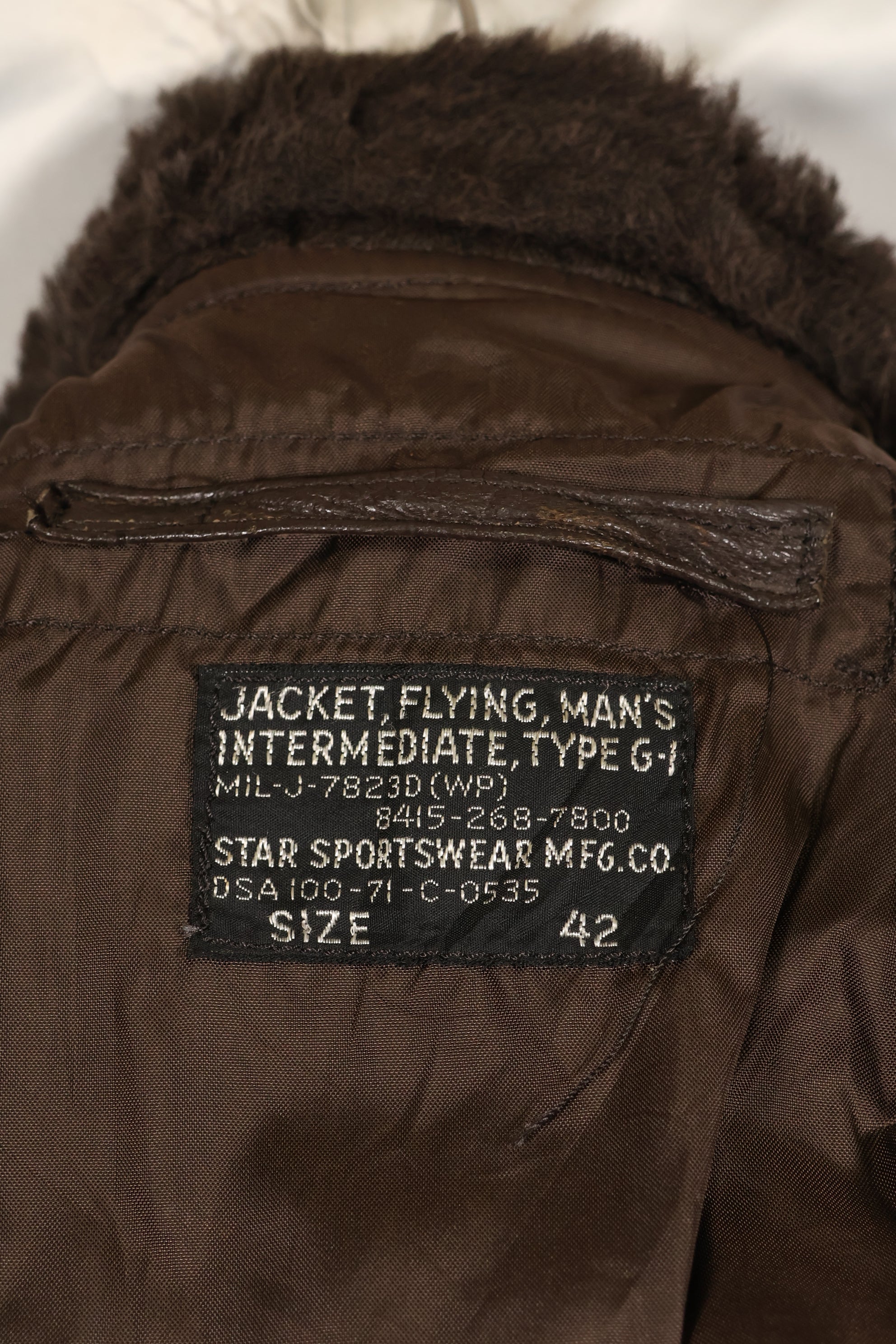 1971 Contract US Navy G-1 Flight Jacket size 42 in good condition.