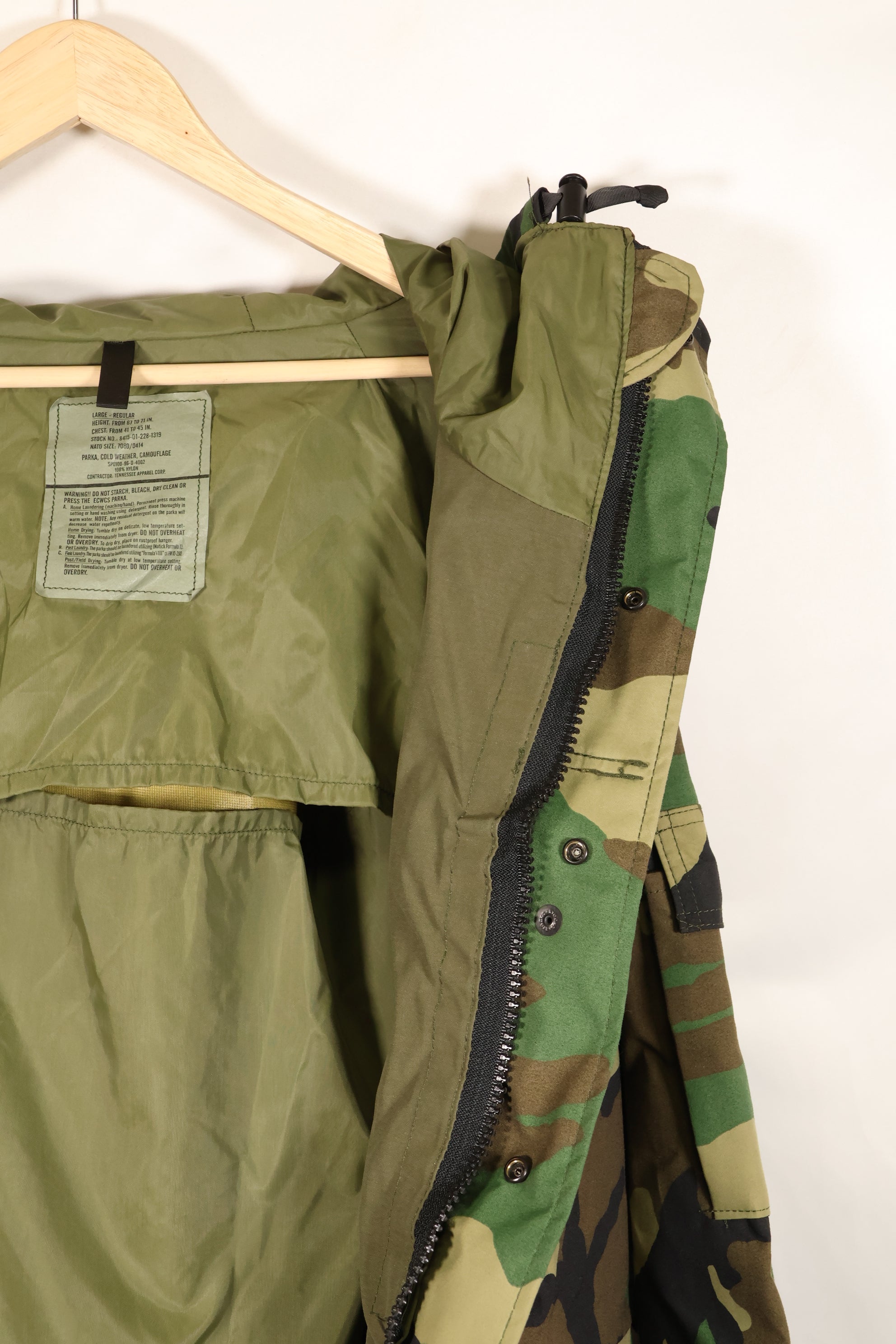 1996年契約 U.S. ARMY ECWCS Gen1 ウッドランドカモ ゴアテックスパーカー LARGE-REGULAR 中古品