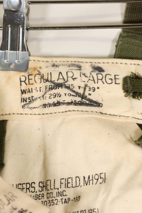1951 Contract L-R M51 Cotton Field Pants with suspenders, used.