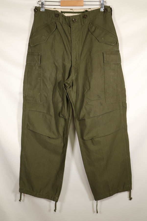 1951 Contract S-R M51 Cotton Field Pants with suspenders, used.