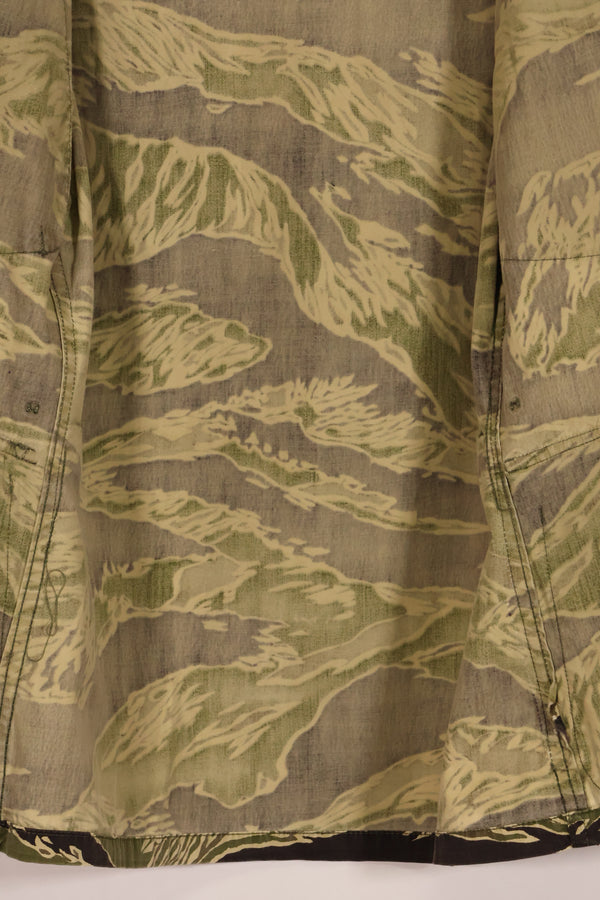 1960s lightweight fabric Okinawa Tiger jungle fatigues cut jacket, used.