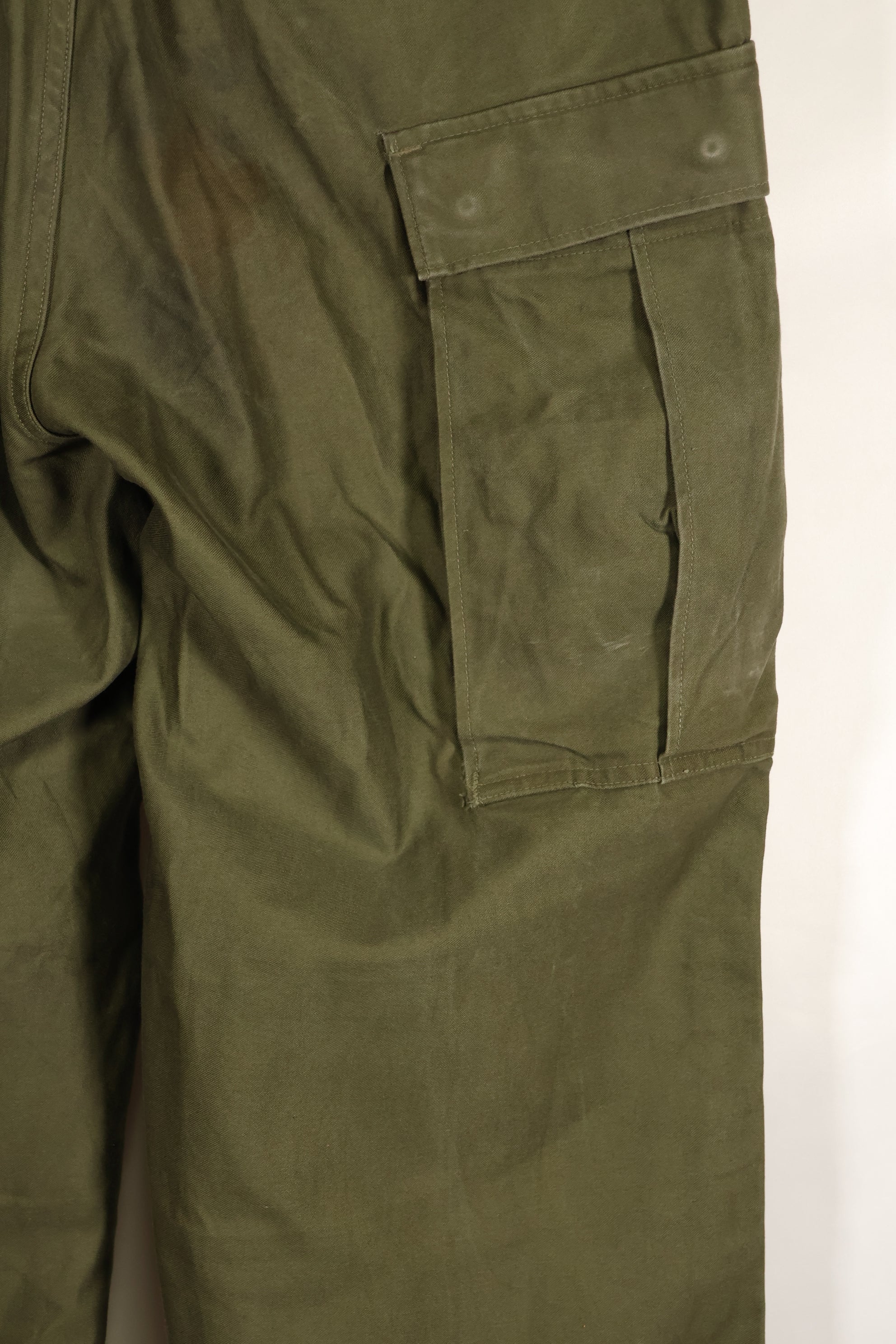 1951 Contract S-R M51 Cotton Field Pants with suspenders, used.