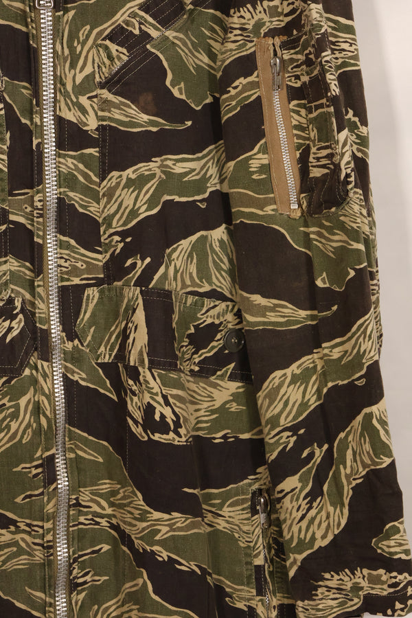 1960s 42R Okinawa Tiger Pattern Tiger Stripe Flight Suit, used, zipper damaged.