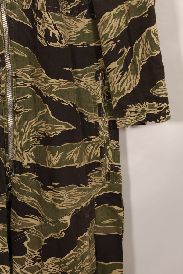 1960s 42R Okinawa Tiger Pattern Tiger Stripe Flight Suit, used, zipper damaged.