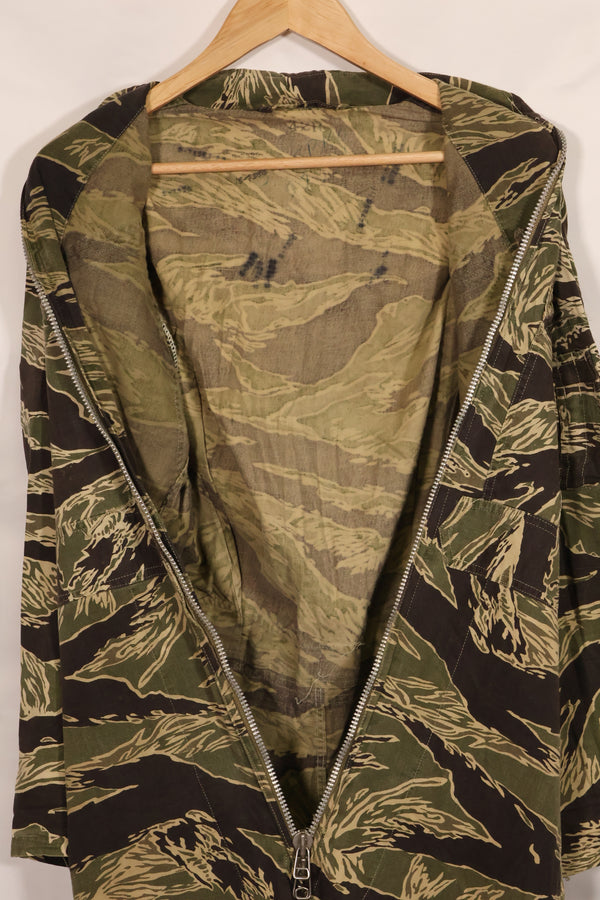 1960s 42R Okinawa Tiger Pattern Tiger Stripe Flight Suit, used, zipper damaged.