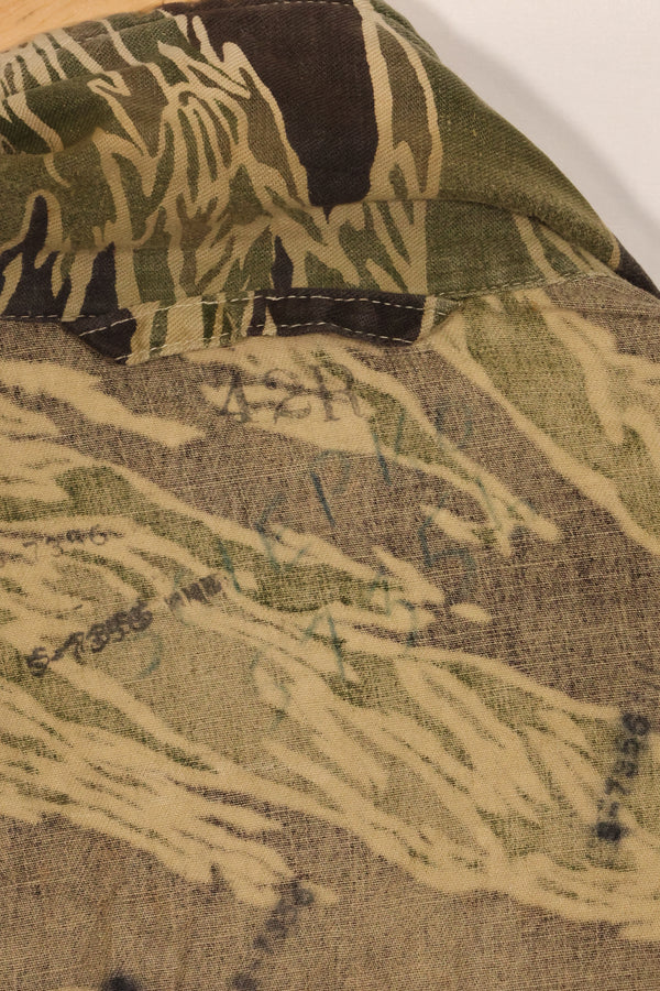 1960s 42R Okinawa Tiger Pattern Tiger Stripe Flight Suit, used, zipper damaged.