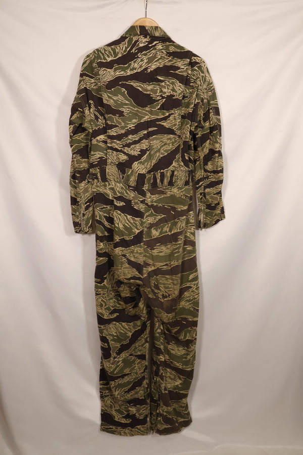 1960s 42R Okinawa Tiger Pattern Tiger Stripe Flight Suit, used, zipper damaged.