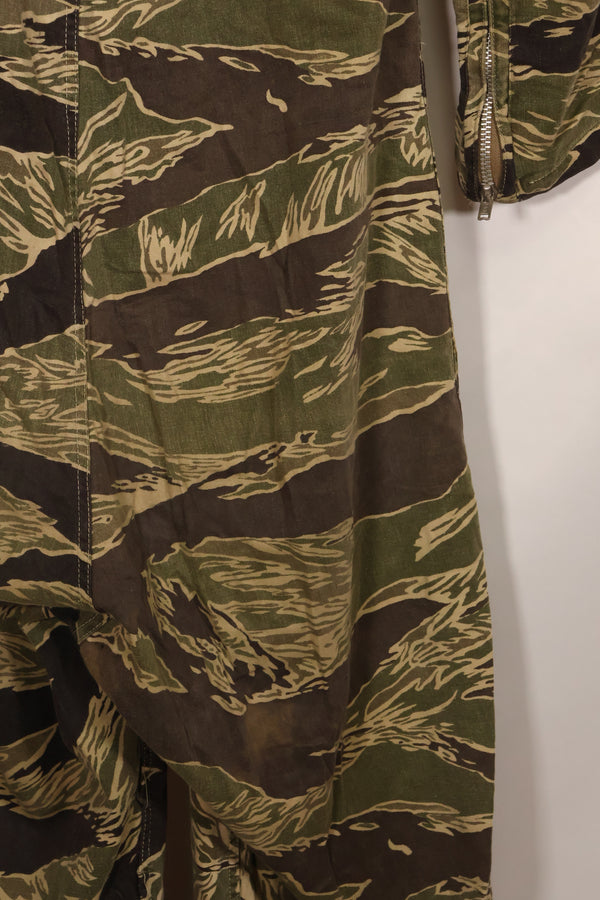 1960s 42R Okinawa Tiger Pattern Tiger Stripe Flight Suit, used, zipper damaged.