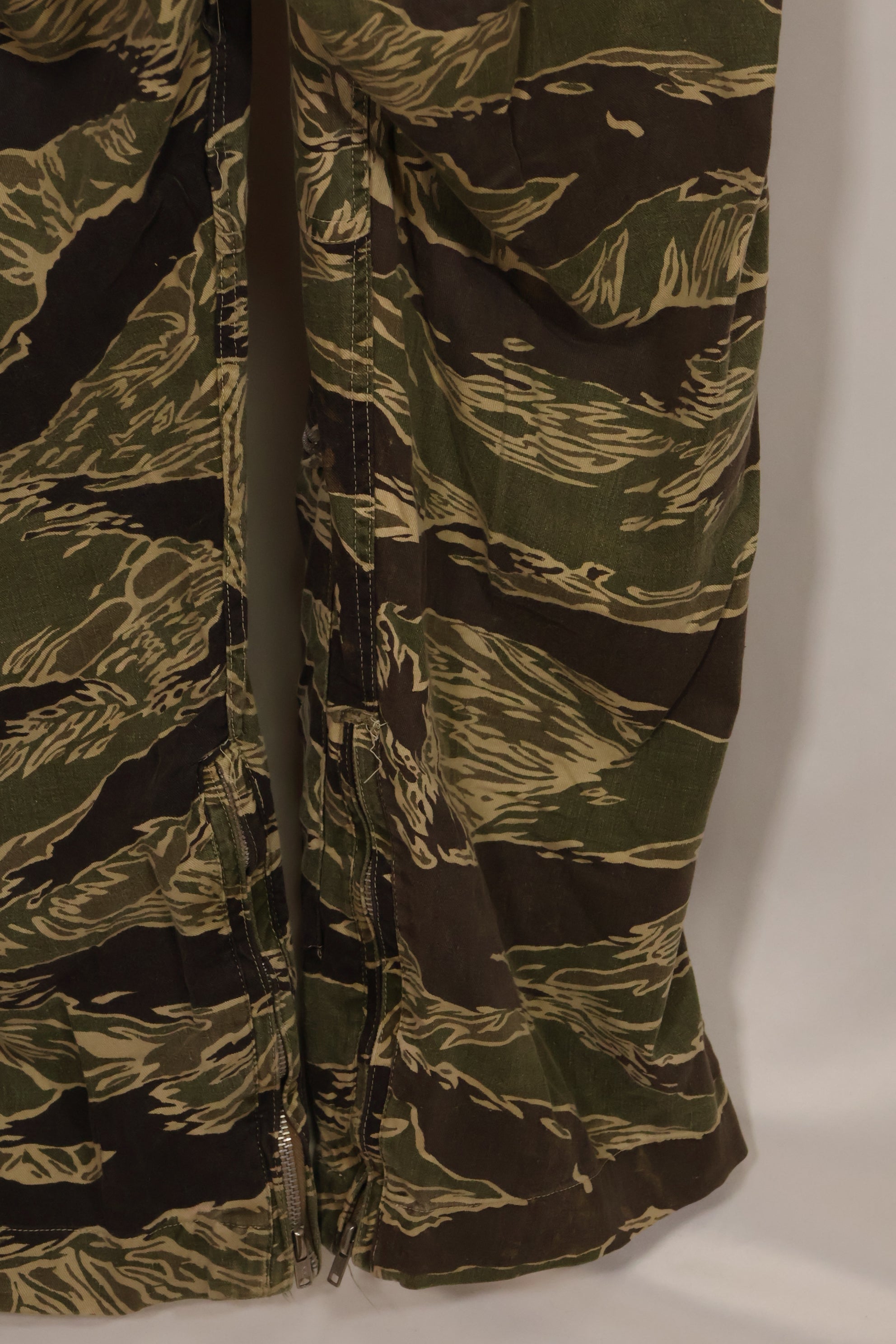 1960s 42R Okinawa Tiger Pattern Tiger Stripe Flight Suit, used, zipper damaged.
