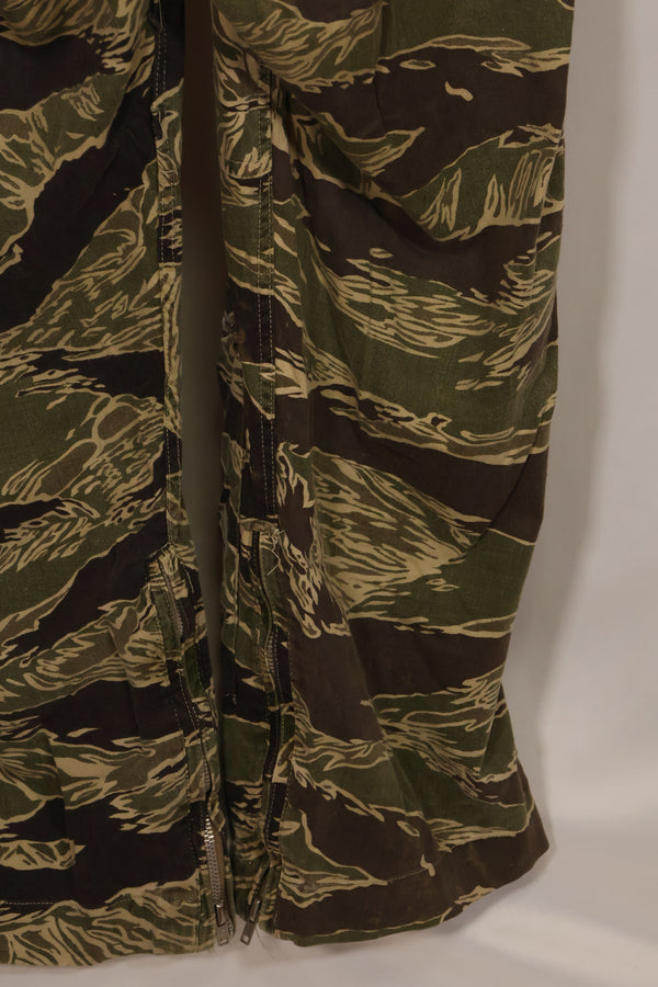 1960s 42R Okinawa Tiger Pattern Tiger Stripe Flight Suit, used, zipper damaged.