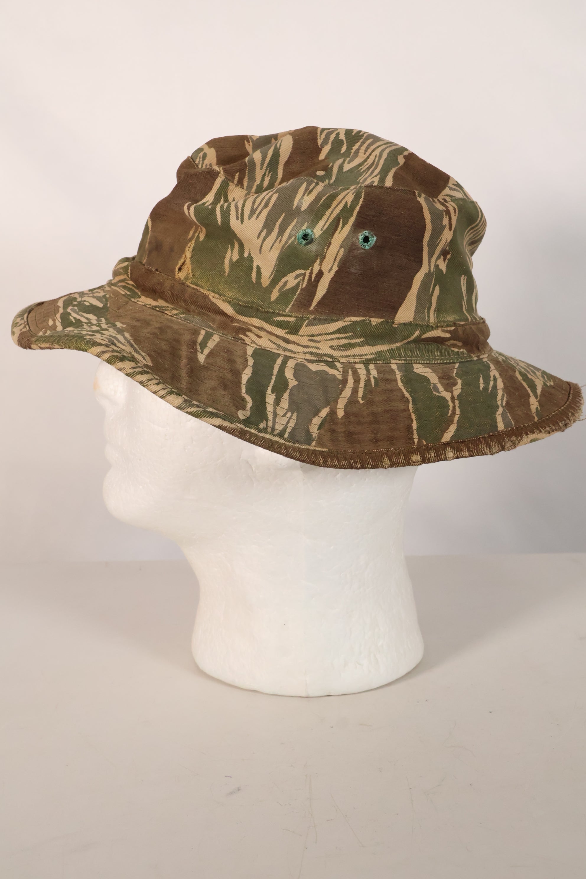 1960s CISO Cut Modified Okinawa Tiger Pattern Tiger Stripe Booney Hat Used