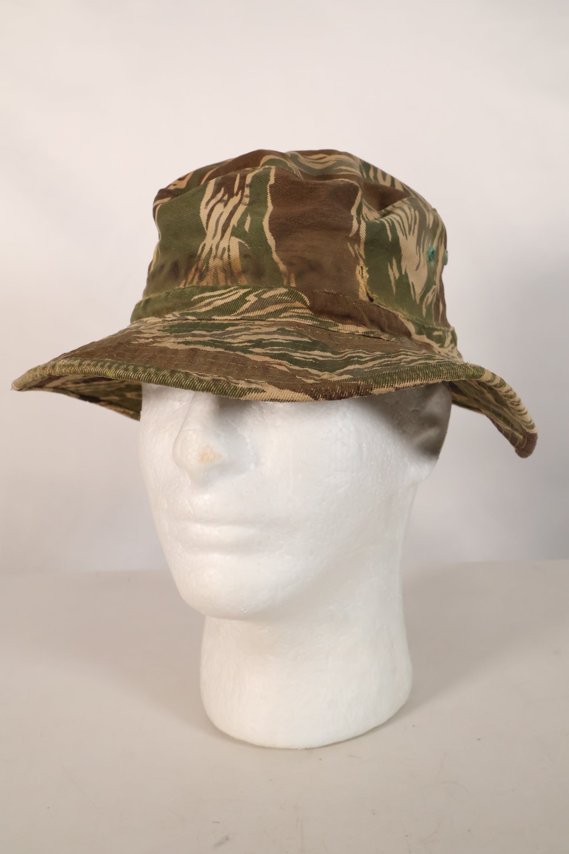 1960s CISO Cut Modified Okinawa Tiger Pattern Tiger Stripe Booney Hat Used