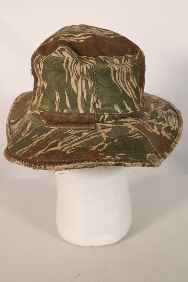 1960s CISO Cut Modified Okinawa Tiger Pattern Tiger Stripe Booney Hat Used