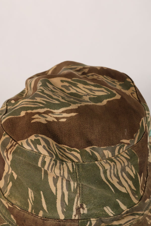 1960s CISO Cut Modified Okinawa Tiger Pattern Tiger Stripe Booney Hat Used