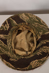 1960s CISO Cut Modified Okinawa Tiger Pattern Tiger Stripe Booney Hat Used