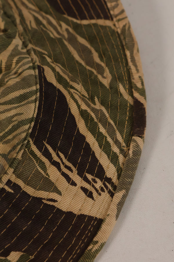 1960s CISO Cut Modified Okinawa Tiger Pattern Tiger Stripe Booney Hat Used