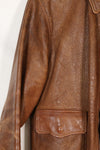 1940s size 40 US Army Air Corps USAAF A-2 flight jacket with squadron patch, used.
